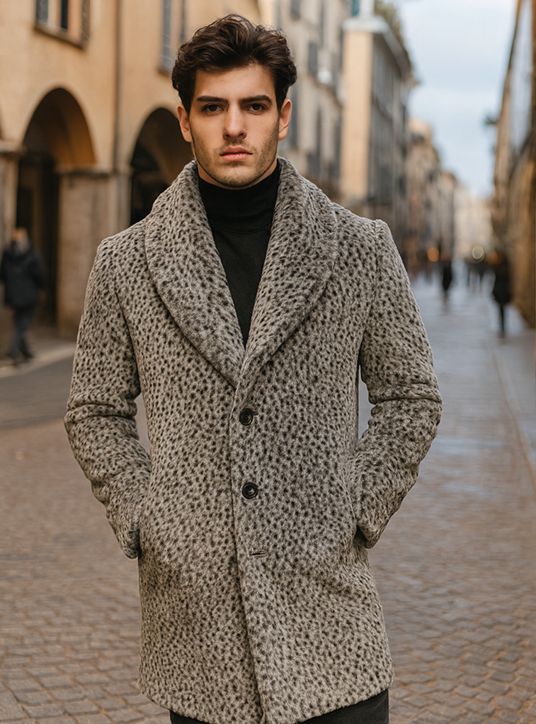 1920s Gangster Leopard Faux Fur Full Length Coat