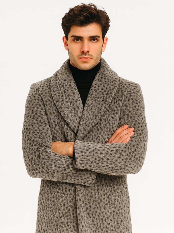 1920s Gangster Leopard Faux Fur Full Length Coat