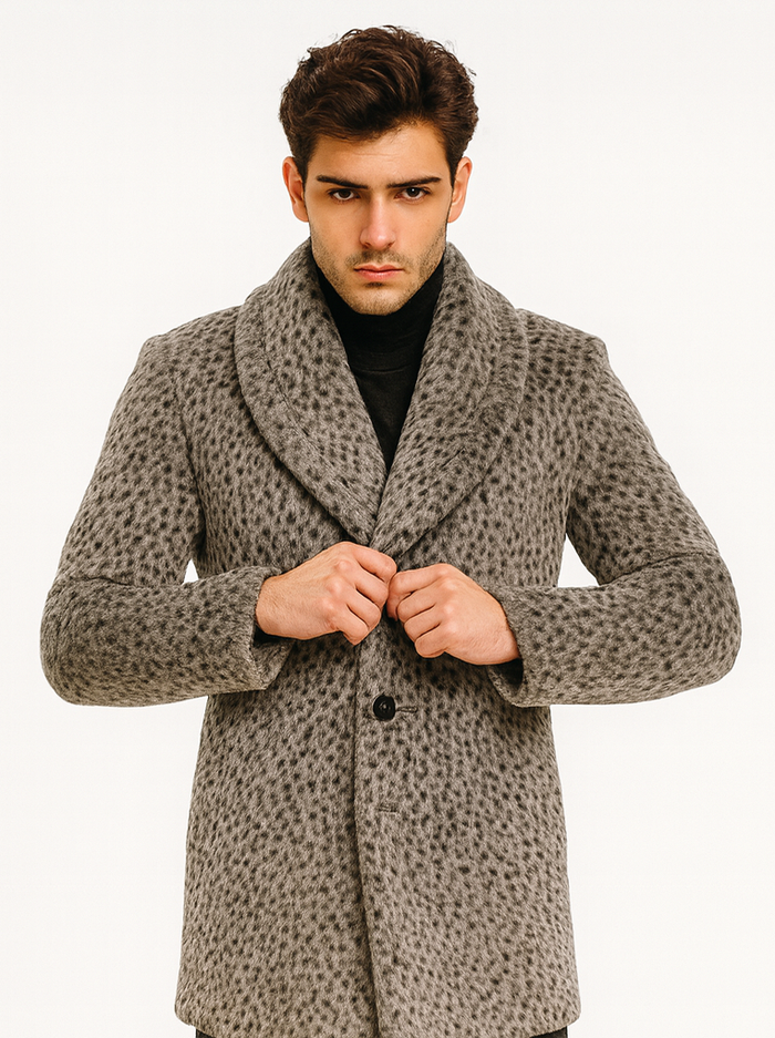 1920s Gangster Leopard Faux Fur Full Length Coat