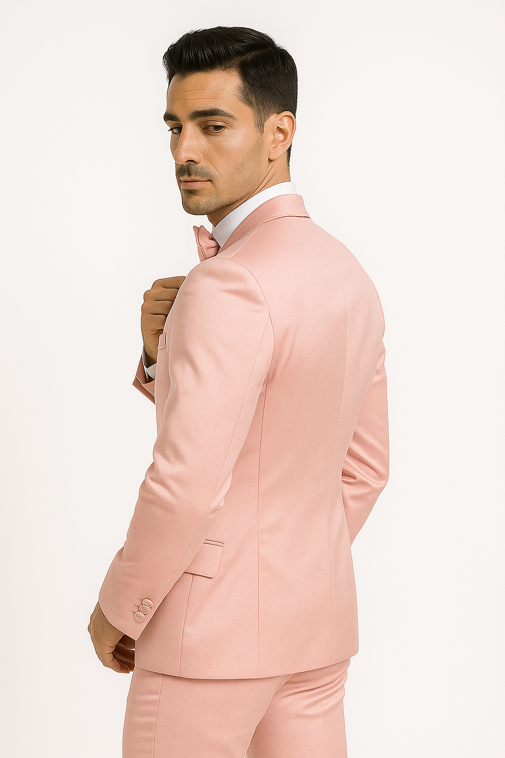 Elite Pink Satin Four-Piece Suit