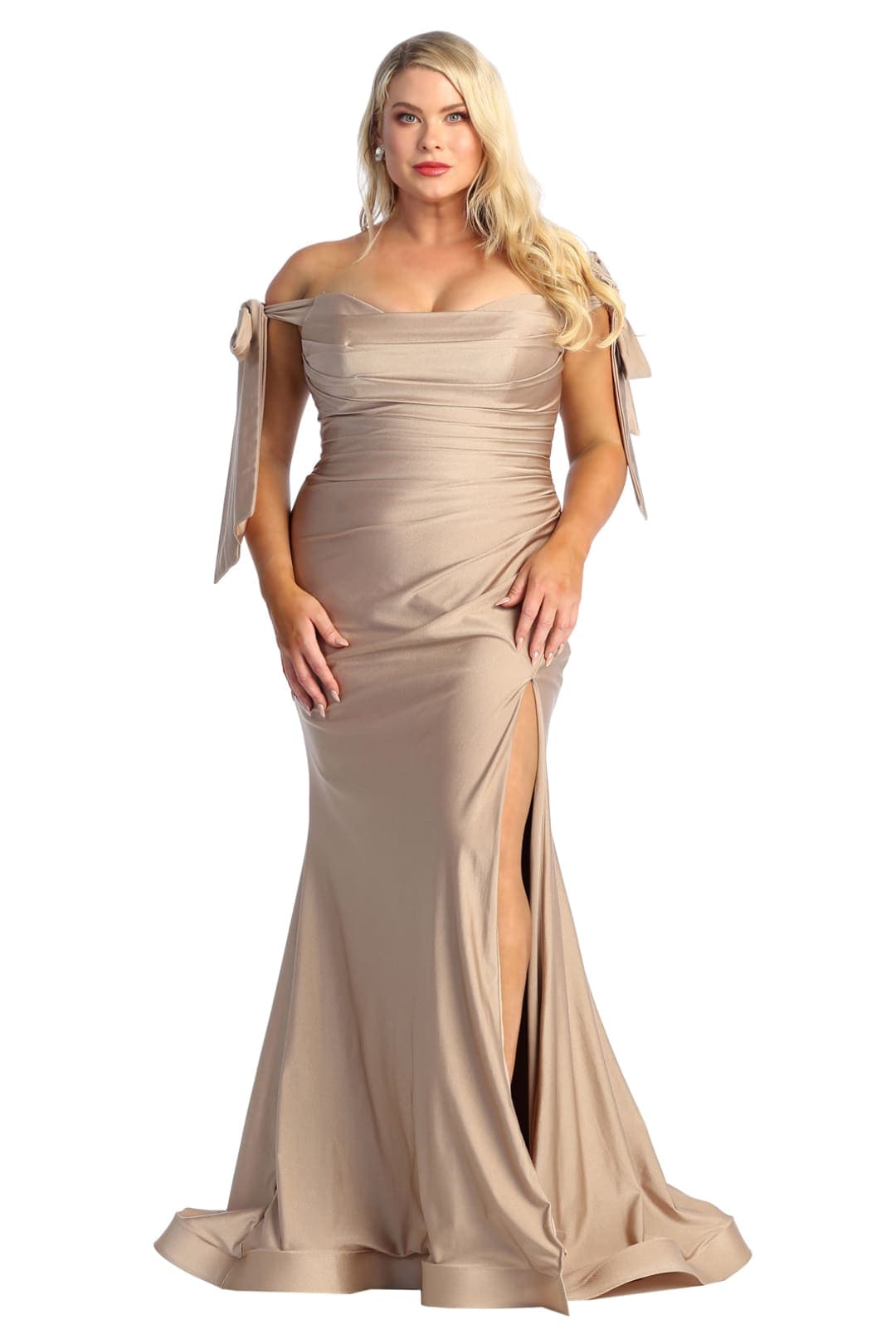 Plus Size Dress Long Simple Stretchy Evening Gown