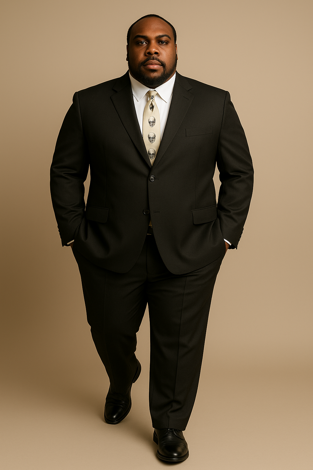 Suits For Big Man BIG & TALL CHARCOAL Discounted Sale Up to Size 82 SUIT HAND MADE - Color: Dark Grey Suit