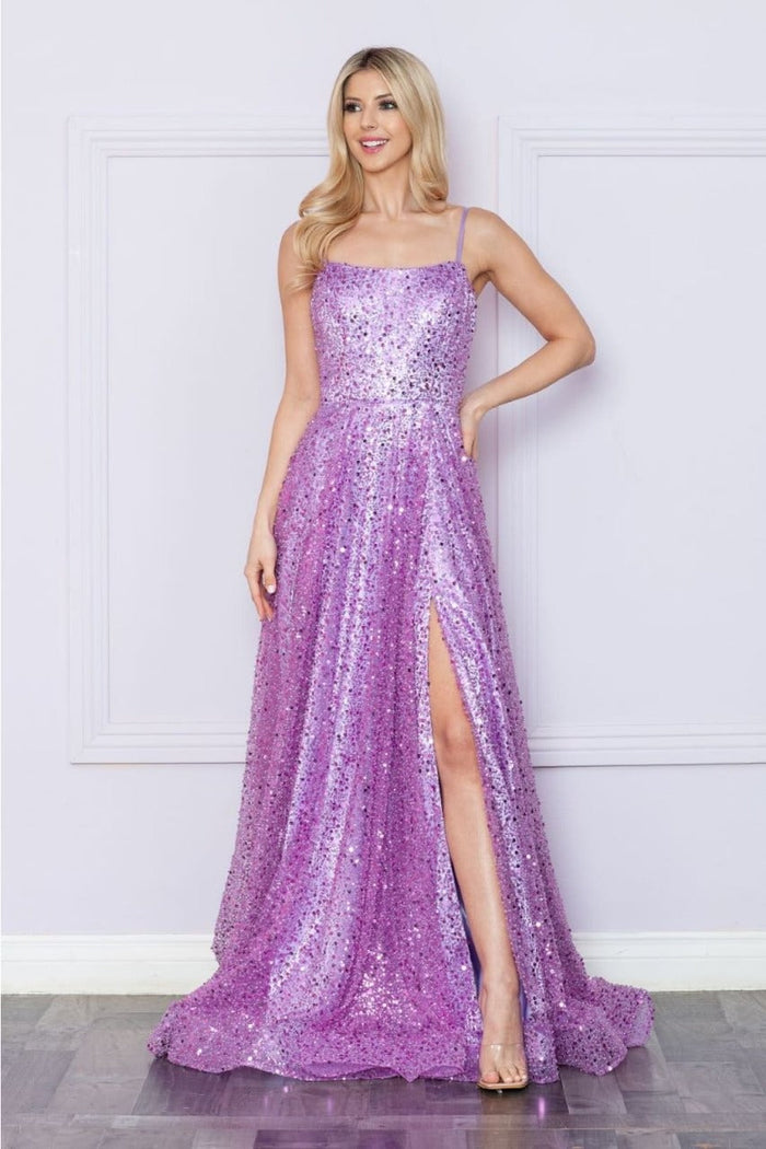 Poly USA 9290 Side Pockets A-Line Pageant Dress