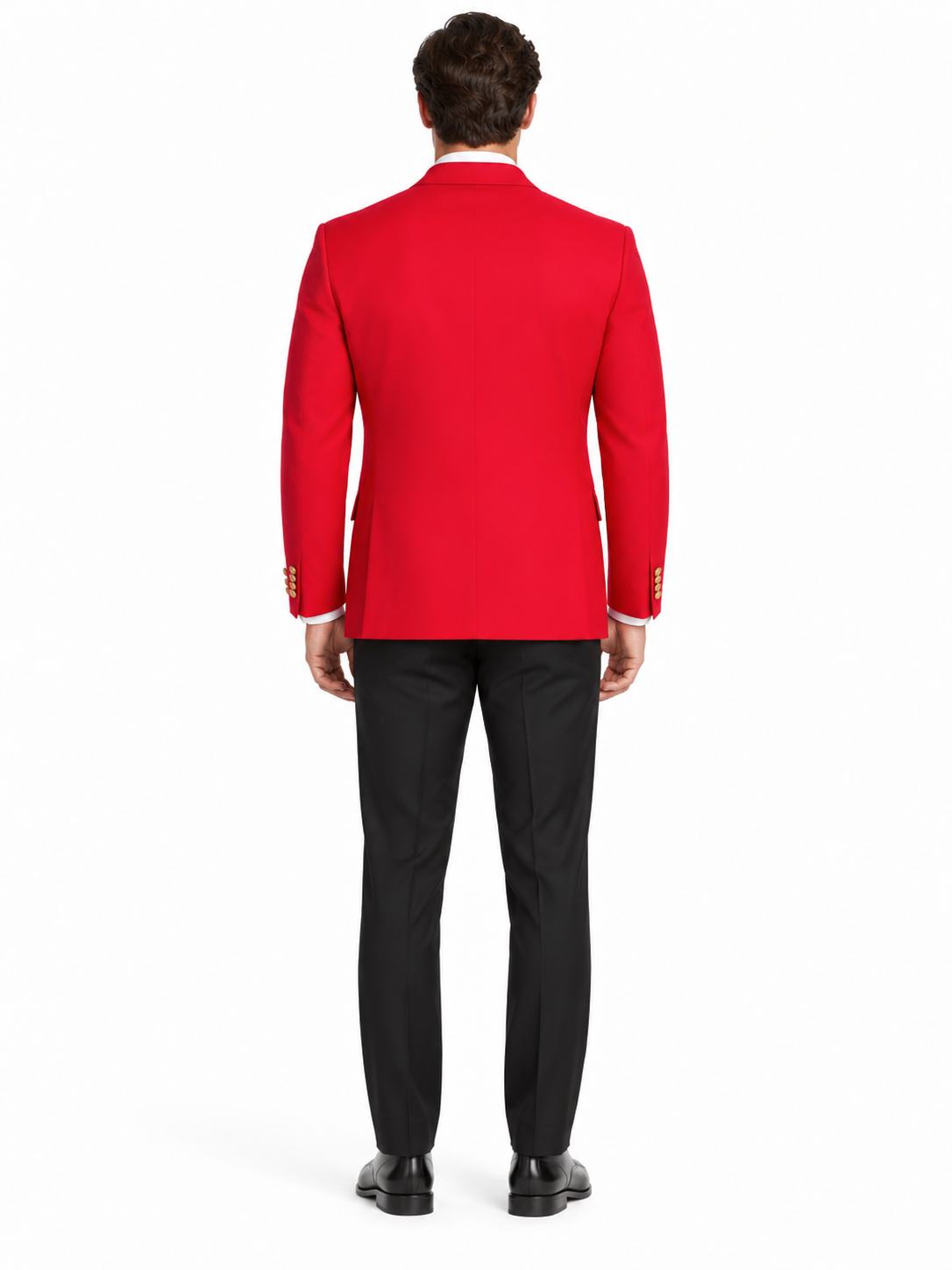 Poplin Fabric Pacelli Solid 2 Button Red Blazer BLAIR-70008
