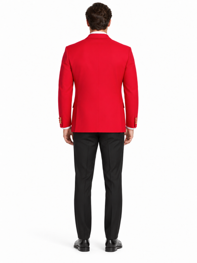 Poplin Fabric Pacelli Solid 2 Button Red Blazer BLAIR-70008
