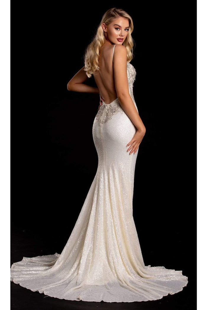 Portia and Scarlett PS21237 -long- Beaded Backless Junior Prom Gown for a Stunning Silhouette