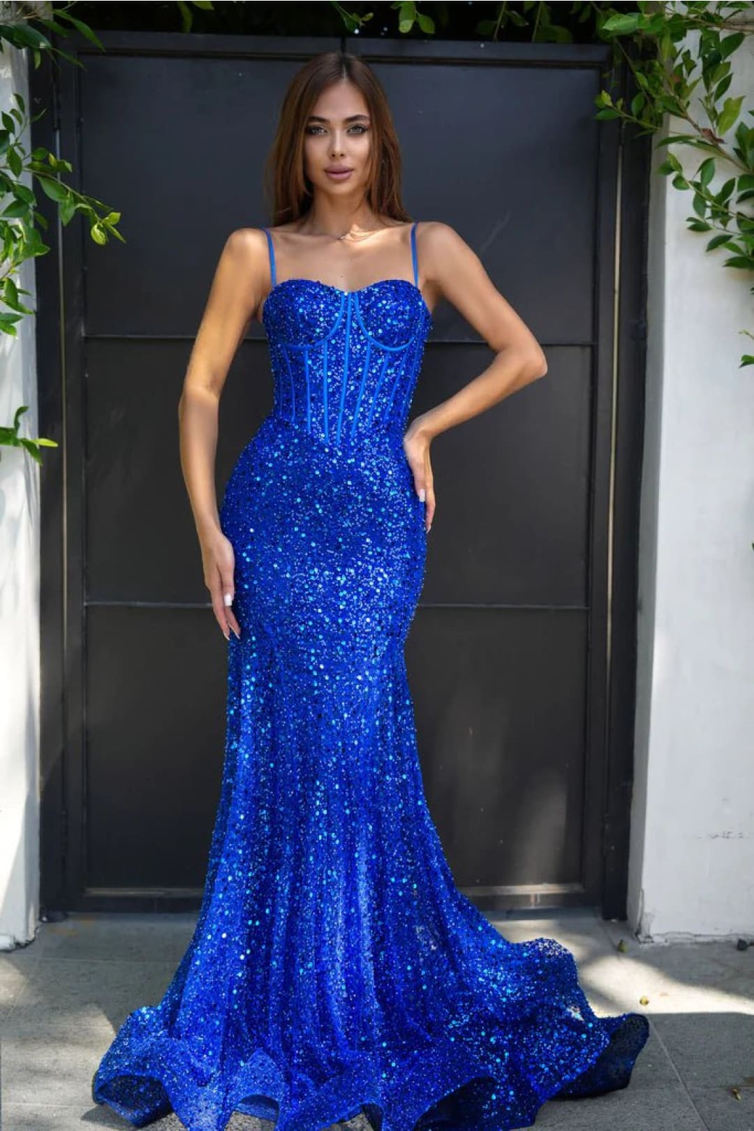 Portia and Scarlett PS22036 -long- Corset Style Sequin Gown
