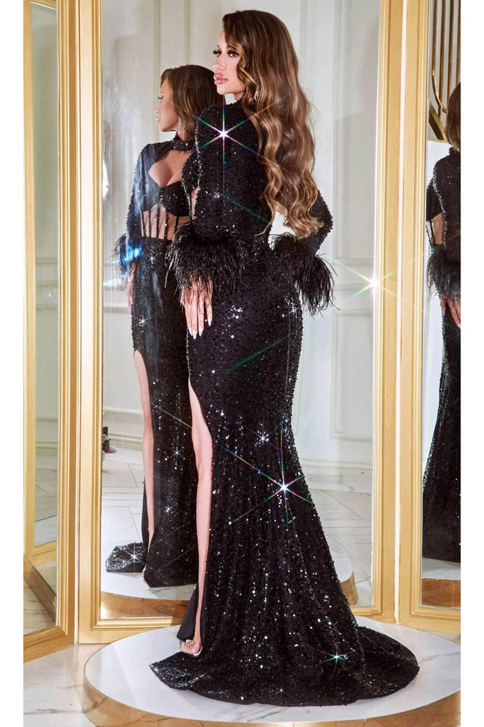 Portia and Scarlett PS23028 - long-Corset Cutout Sequin Evening Gown