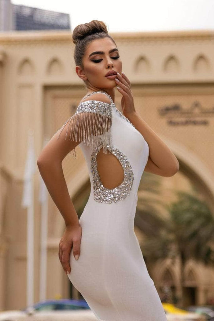 Portia and Scarlett PS23030 long Bejeweled Velvet Evening Gown for Luxe Style