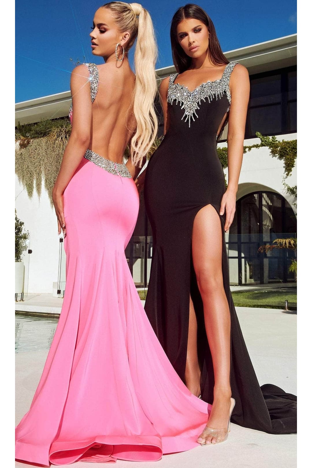 Portia and Scarlett PS23163 - Long- Prom Gown with a Jeweled Sweetheart Neckline