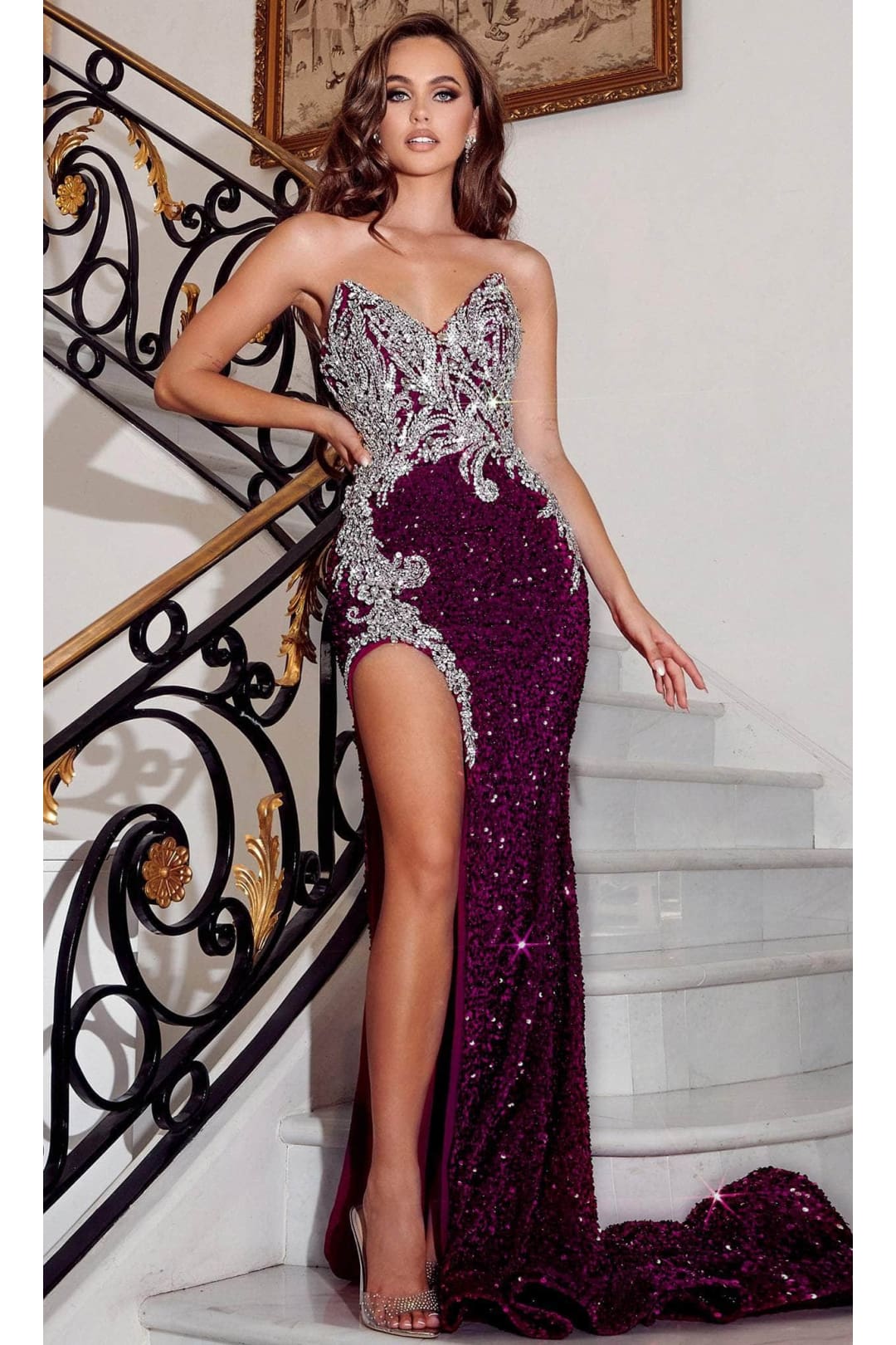 Portia and Scarlett PS23645 - long-Strapless Prom Gown with Beaded Details