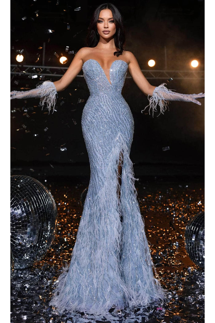 Portia and Scarlett PS23957 - long- Evening Gown Featuring Beaded Plunge Neckline
