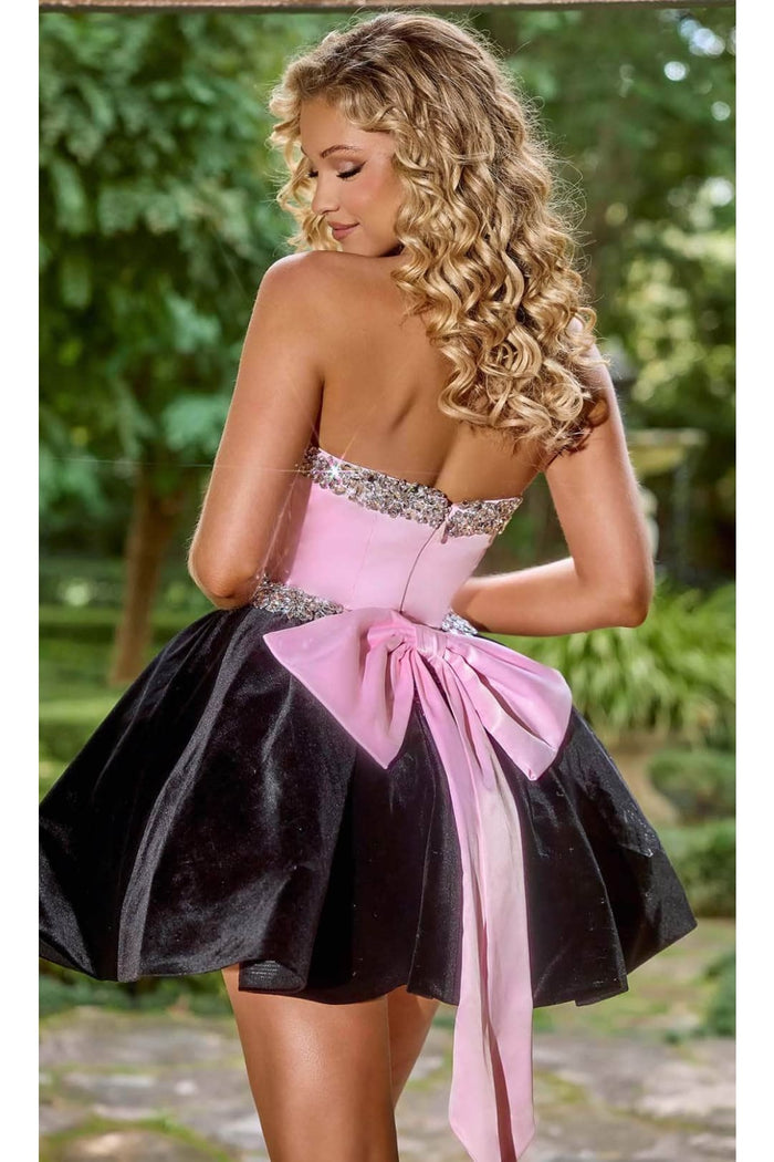 Portia and Scarlett PS24014 -short- A-Line Cocktail Dress with Beaded Trim