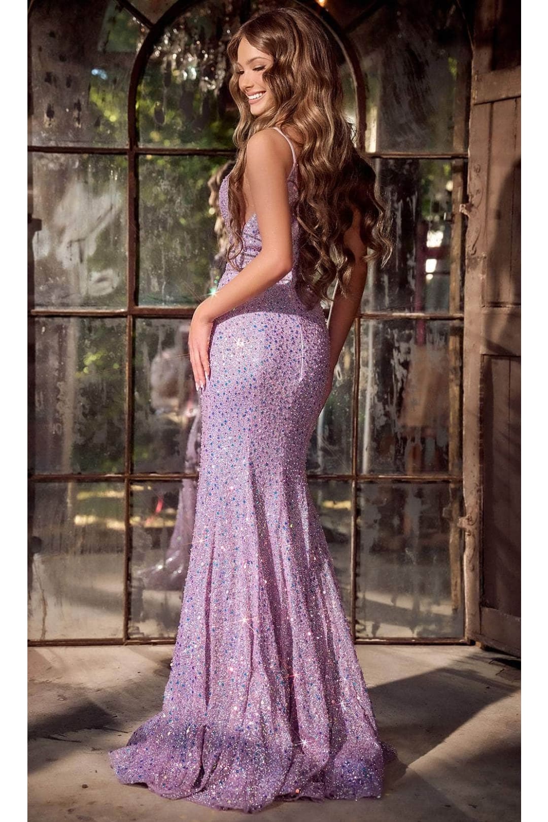 Portia and Scarlett PS24041 -long- Sequin Plunge Prom Dress
