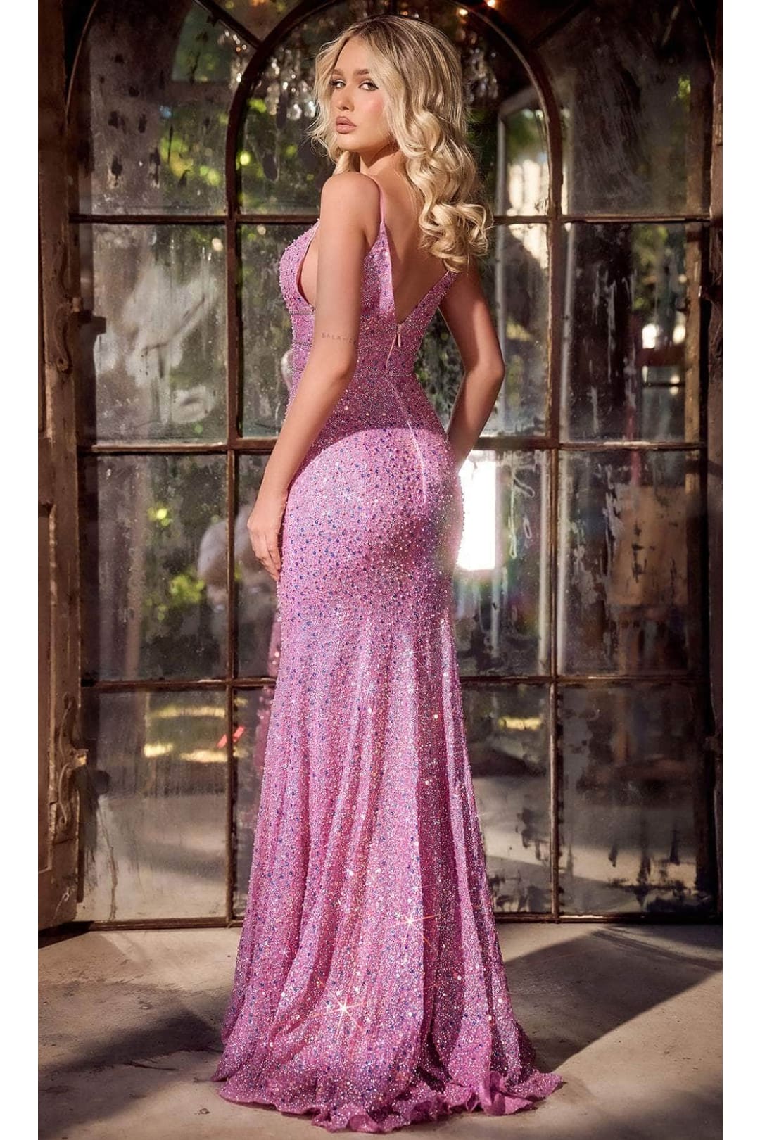 Portia and Scarlett PS24041 -long- Sequin Plunge Prom Dress