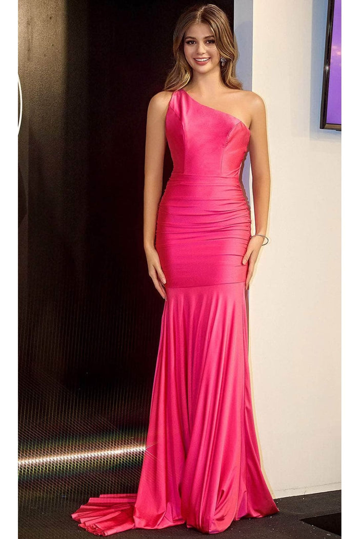Portia and Scarlett PS24051X -long- One Shoulder Prom Dress with Sleeveless Design