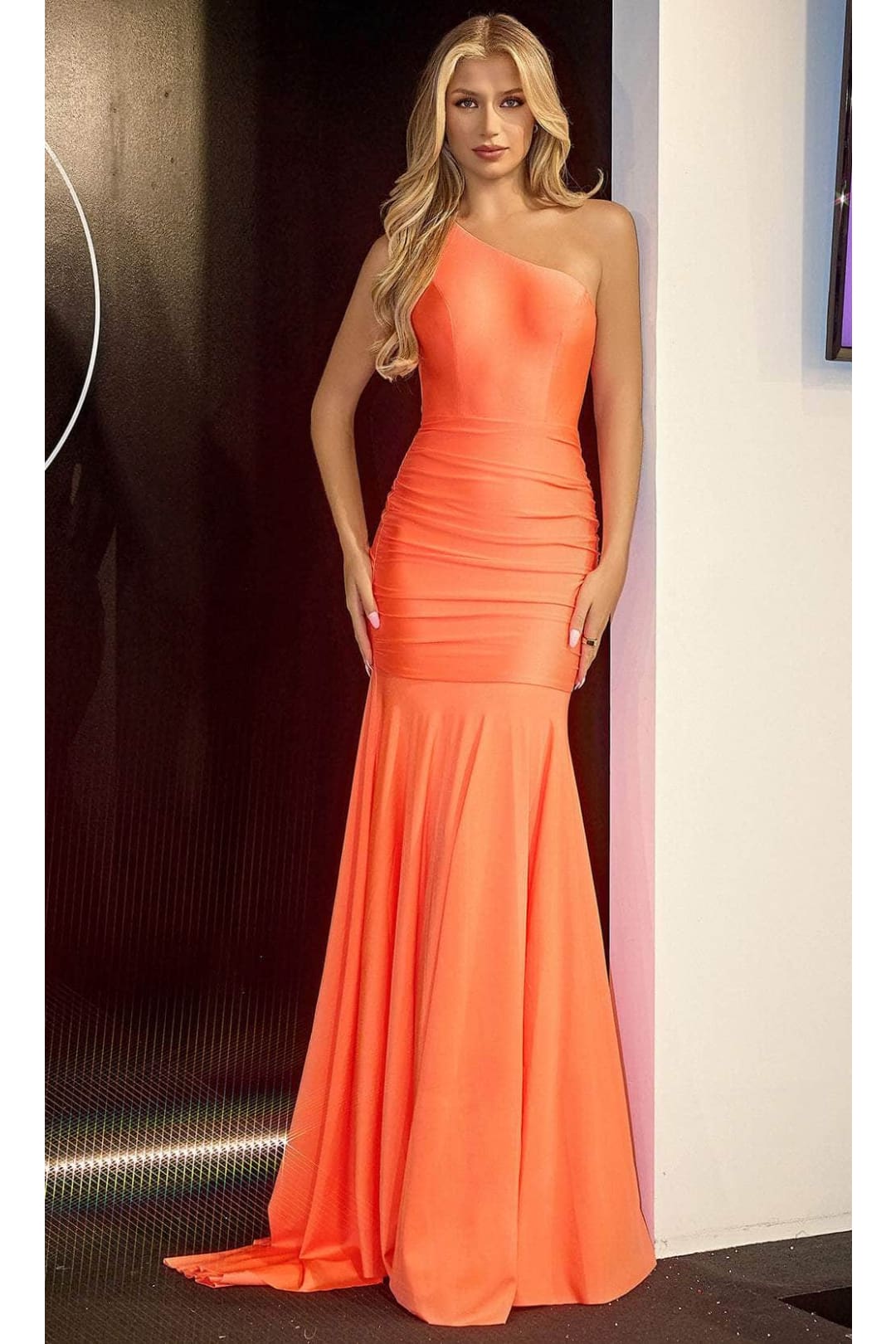 Portia and Scarlett PS24051X -long- One Shoulder Prom Dress with Sleeveless Design