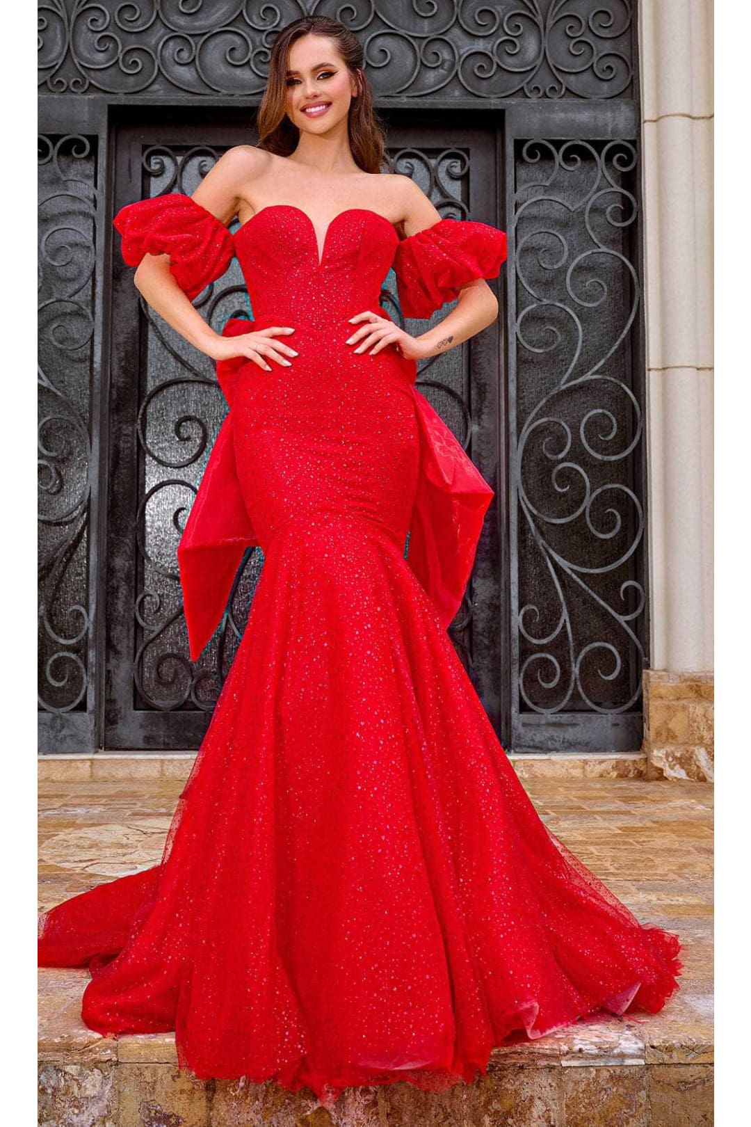 Portia and Scarlett PS24065 - long-Prom Dress with Bow Back Detail