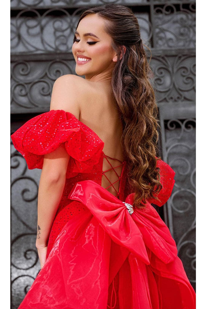 Portia and Scarlett PS24065 - long-Prom Dress with Bow Back Detail