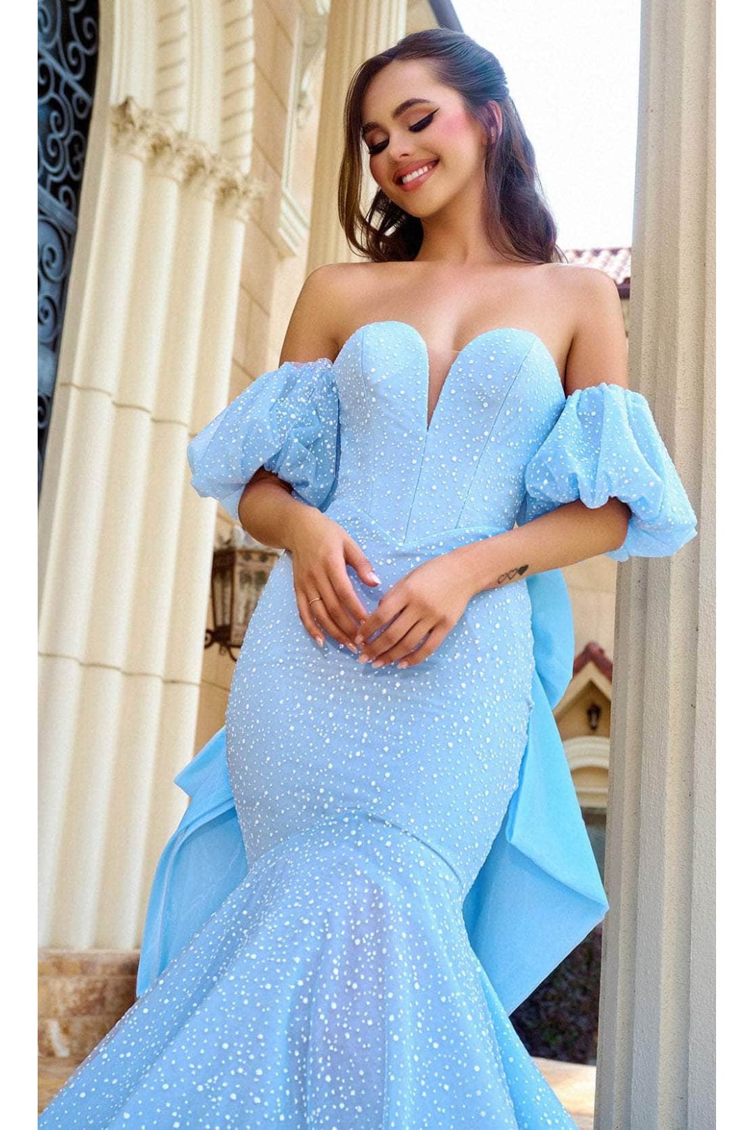 Portia and Scarlett PS24065 - long-Prom Dress with Bow Back Detail