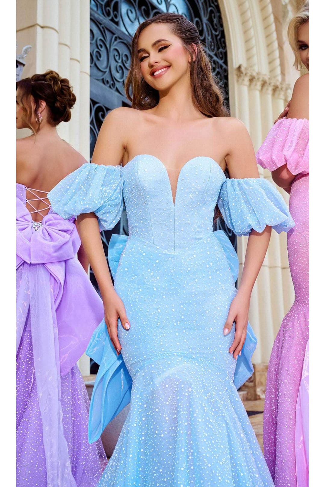 Portia and Scarlett PS24065 - long-Prom Dress with Bow Back Detail