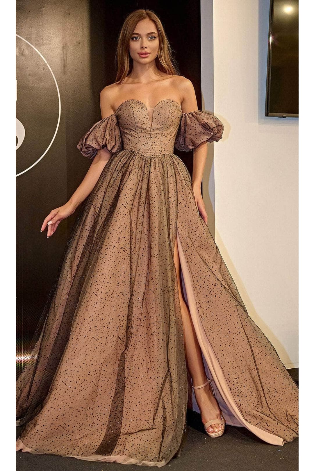 Portia and Scarlett PS24066 -long- Sweetheart Ballgown with Slit