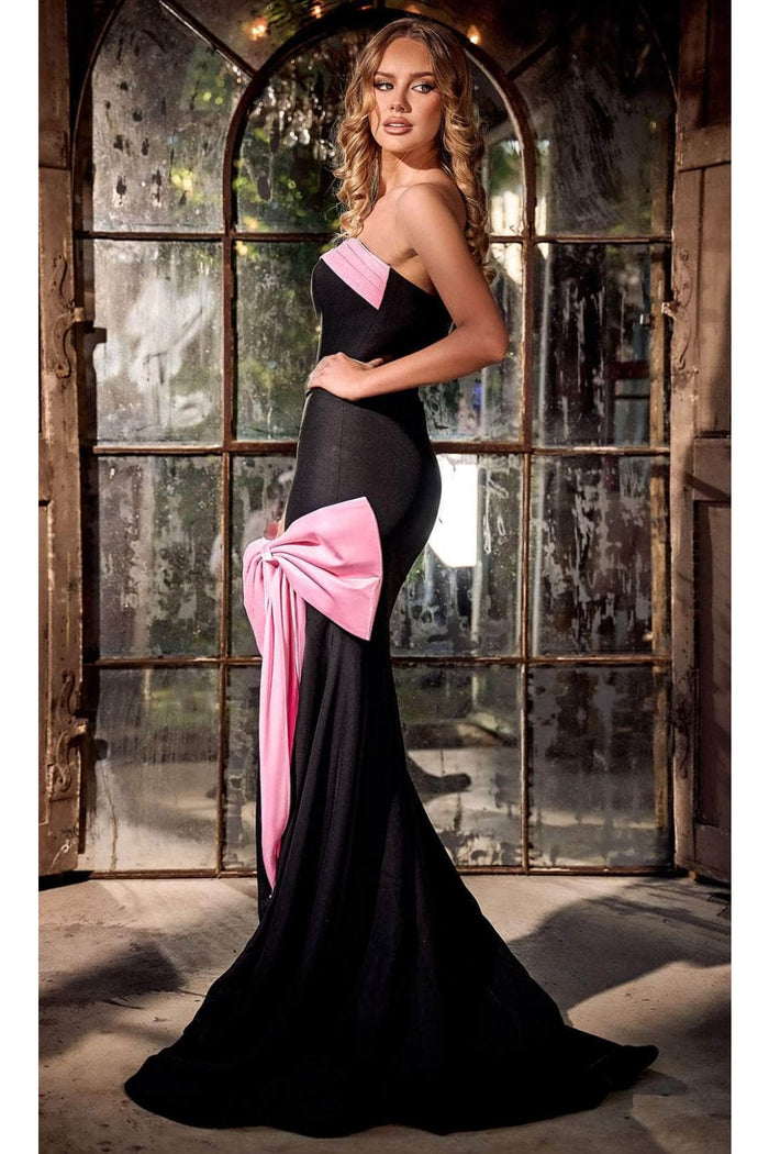 Portia and Scarlett PS24069 -long- Bow Detailed Slit Prom Dress