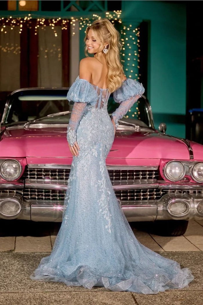 Portia and Scarlett PS24144 -long- Mermaid Prom Gown with Lace AppliquÃ©s