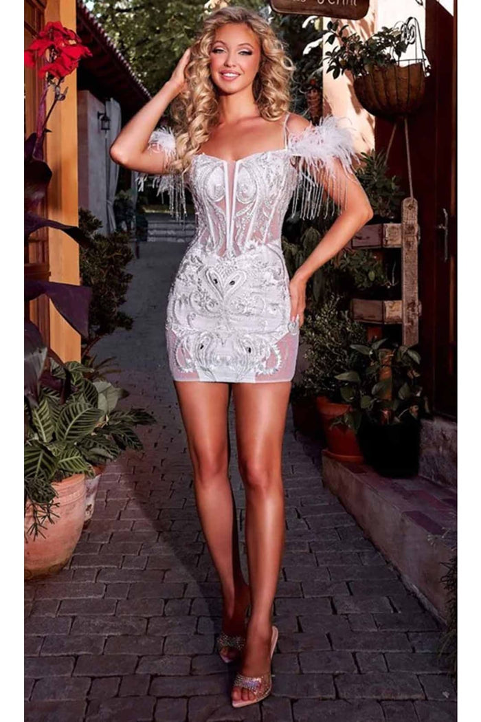 Portia and Scarlett PS24200 -short- Embellished Sheath Dress Perfect for Homecoming