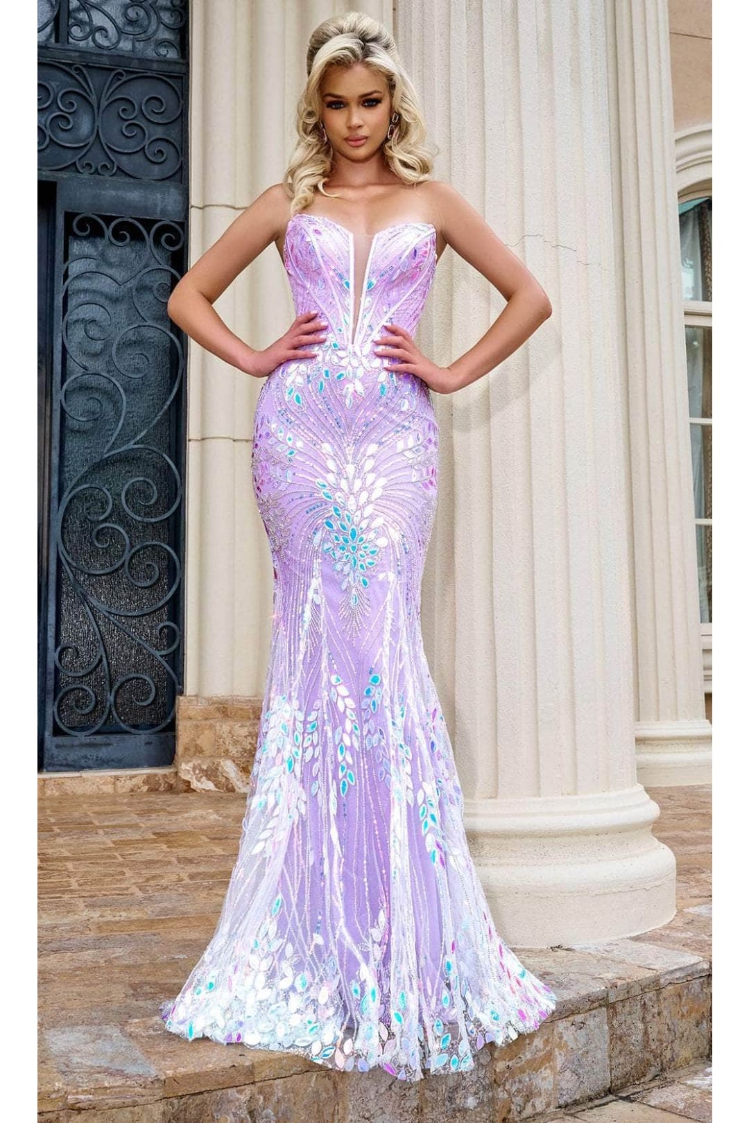 Portia and Scarlett PS24316 -long- Cut-Glass Embellished Mermaid Prom Gown for a Stunning Appeal