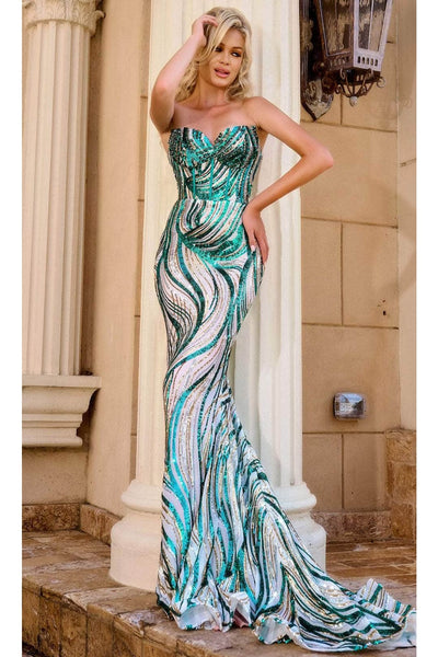 Portia and Scarlett PS24341 -long-  Sweetheart Prom Gown Fully Covered in Sequins