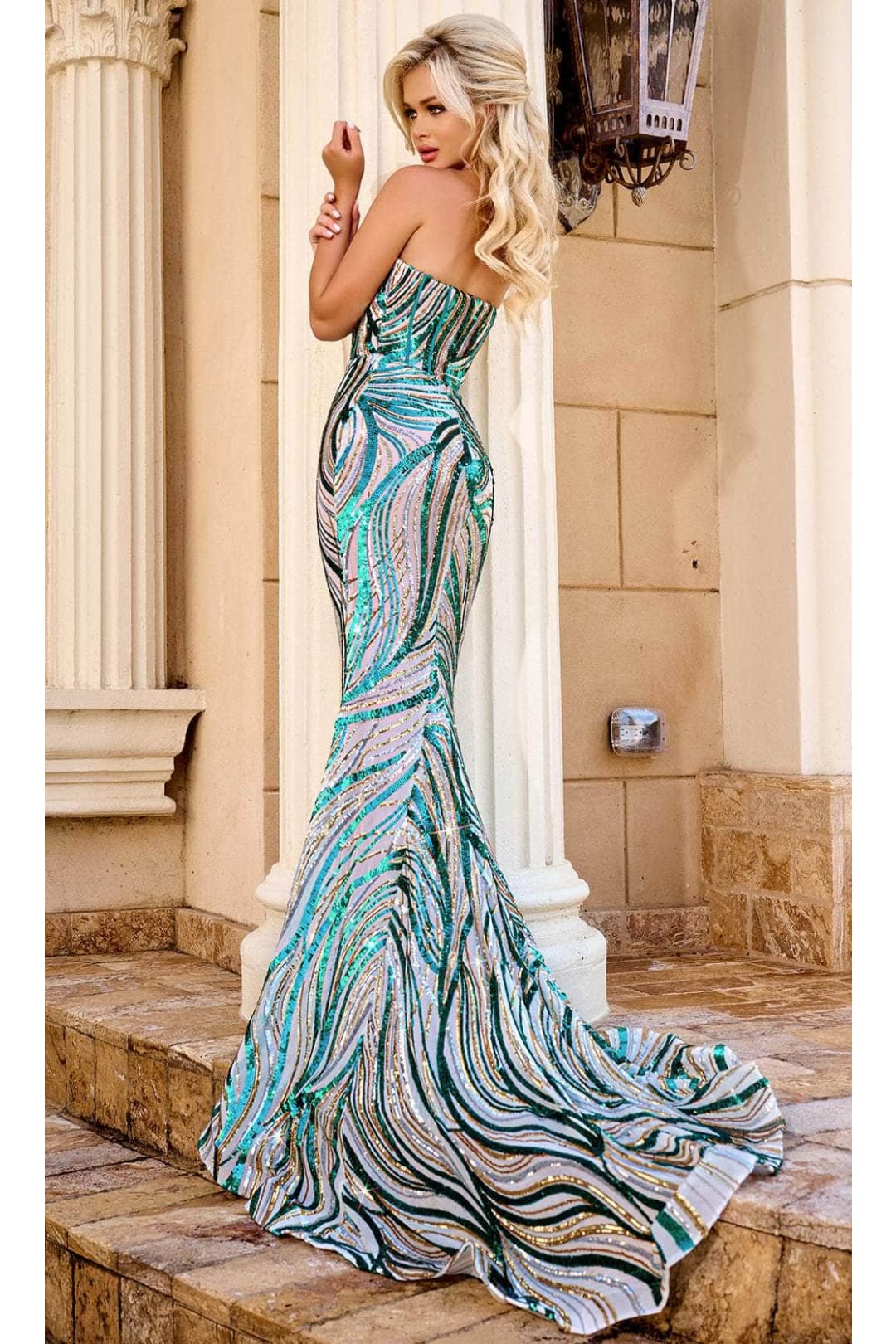Portia and Scarlett PS24341 -long-  Sweetheart Prom Gown Fully Covered in Sequins