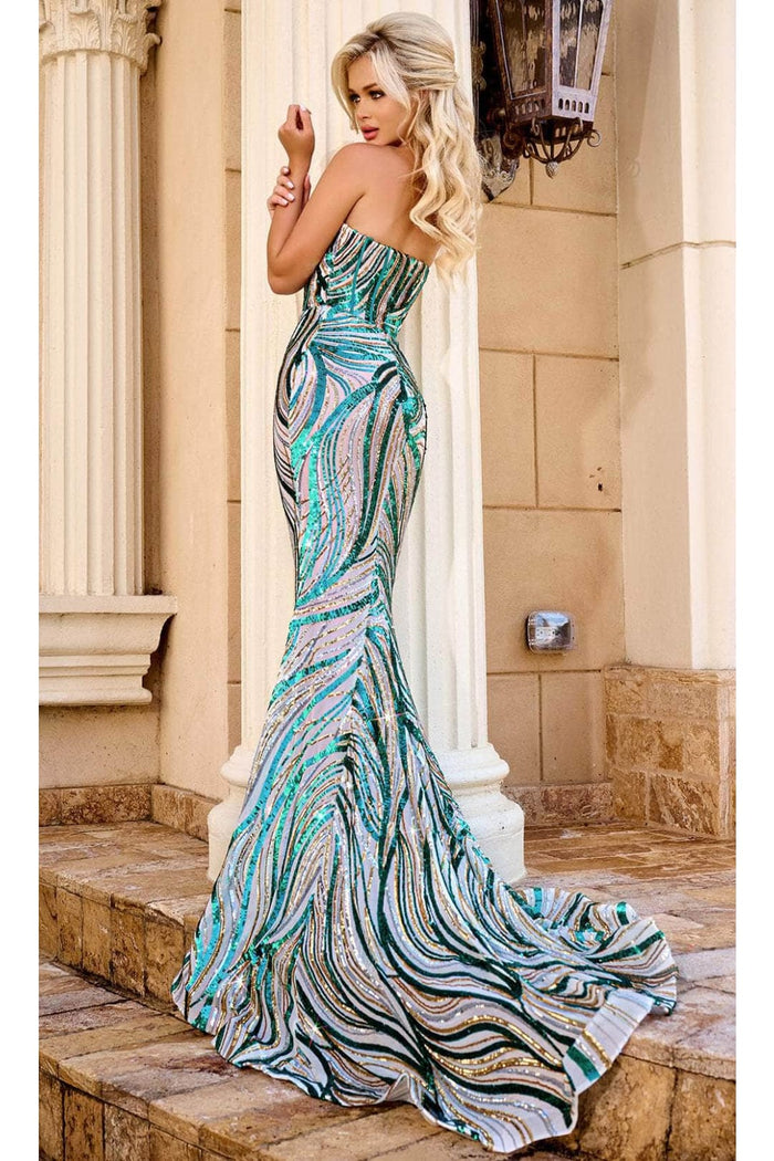 Portia and Scarlett PS24341 -long-  Sweetheart Prom Gown Fully Covered in Sequins