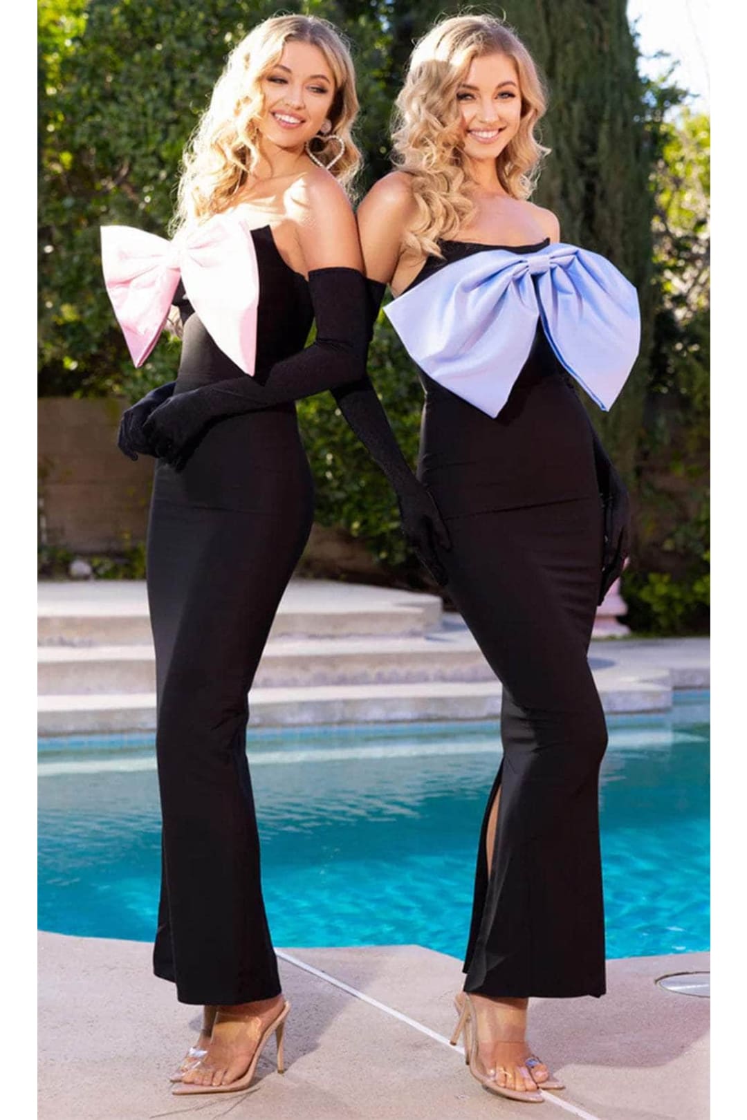 Portia and Scarlett PS24423 -long- Evening Dress with Bow Accent and Scoop Neck