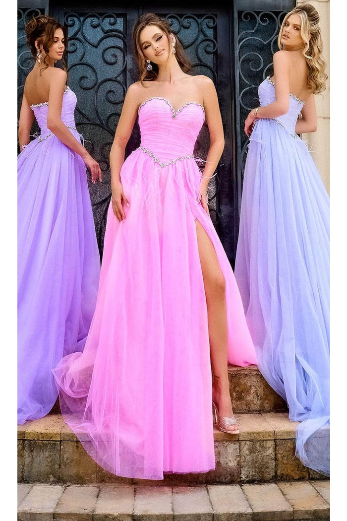 Portia and Scarlett PS24632 -long- Strapless Prom Gown with Beaded Trim