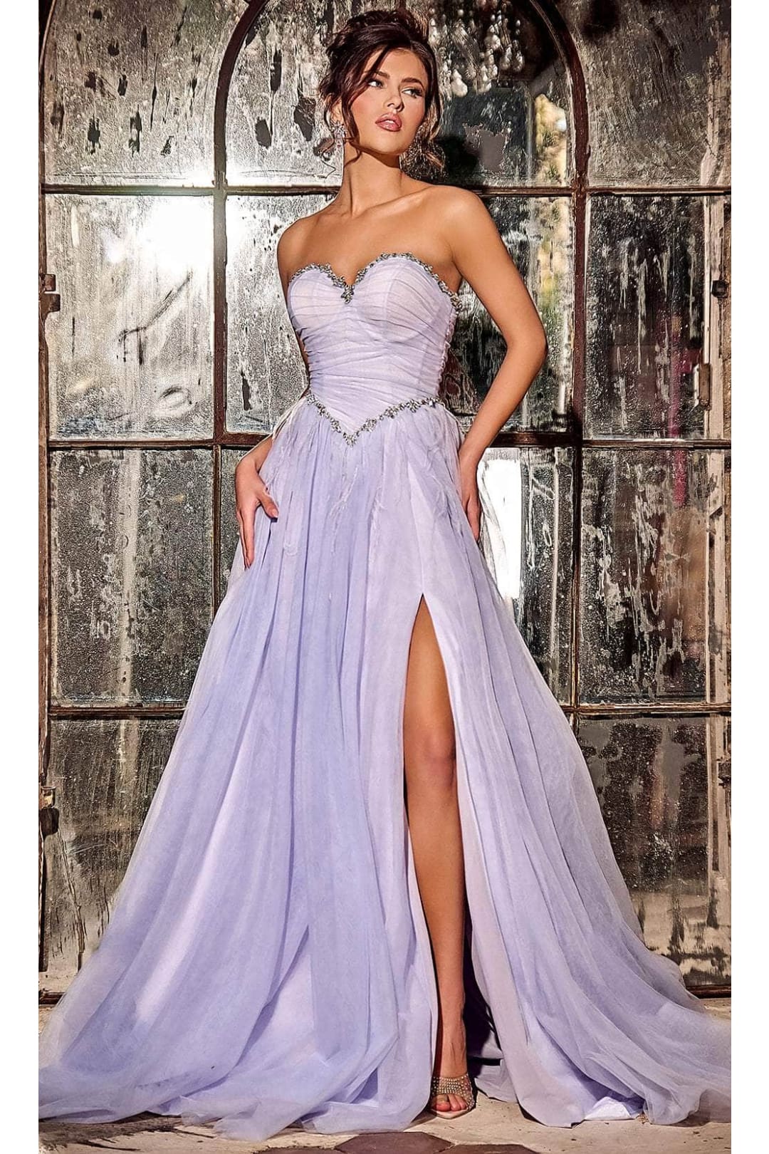 Portia and Scarlett PS24632 -long- Strapless Prom Gown with Beaded Trim