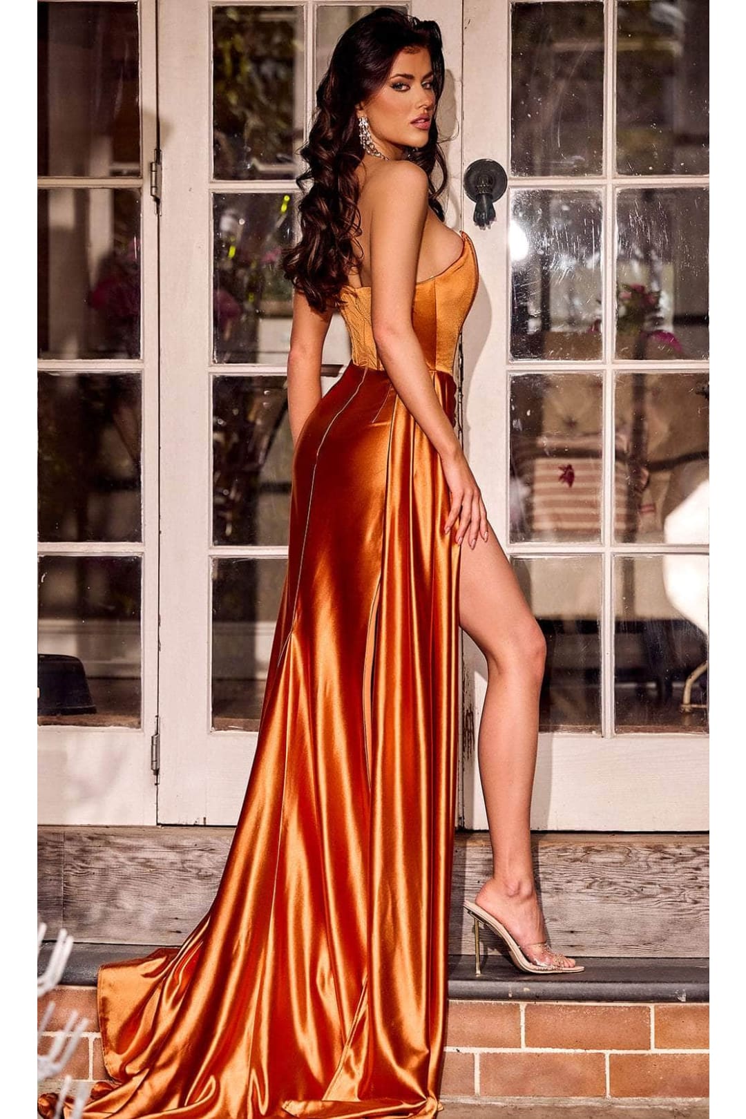 Portia and Scarlett PS24682 -long- Mermaid Prom Dress in Satin Fabric