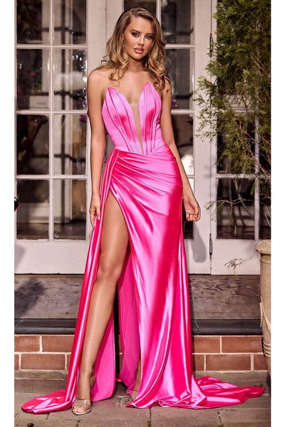 Portia and Scarlett PS24682 -long- Mermaid Prom Dress in Satin Fabric