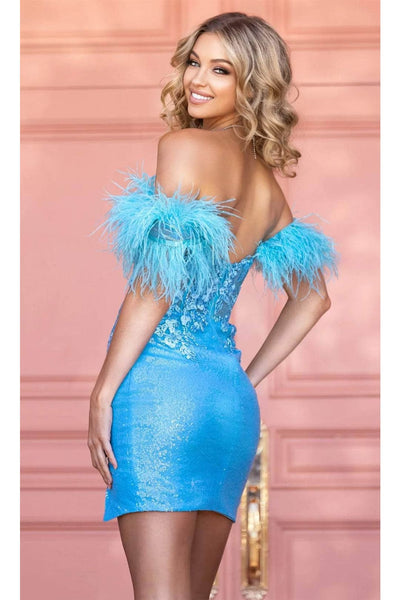 Portia and Scarlett PS24787 -short- Sheath Cocktail Dress with AppliquÃ©s