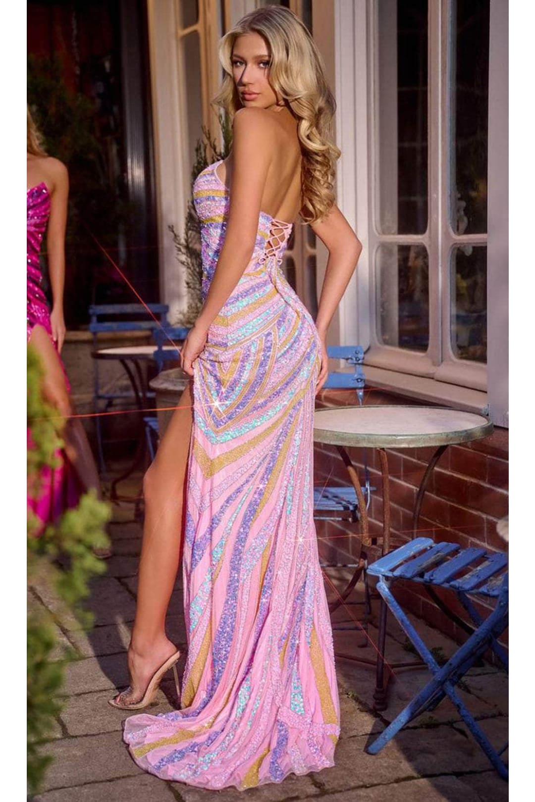 Portia and Scarlett PS24814 - long-Multicolor Beaded Prom Gown with Sweetheart Neckline