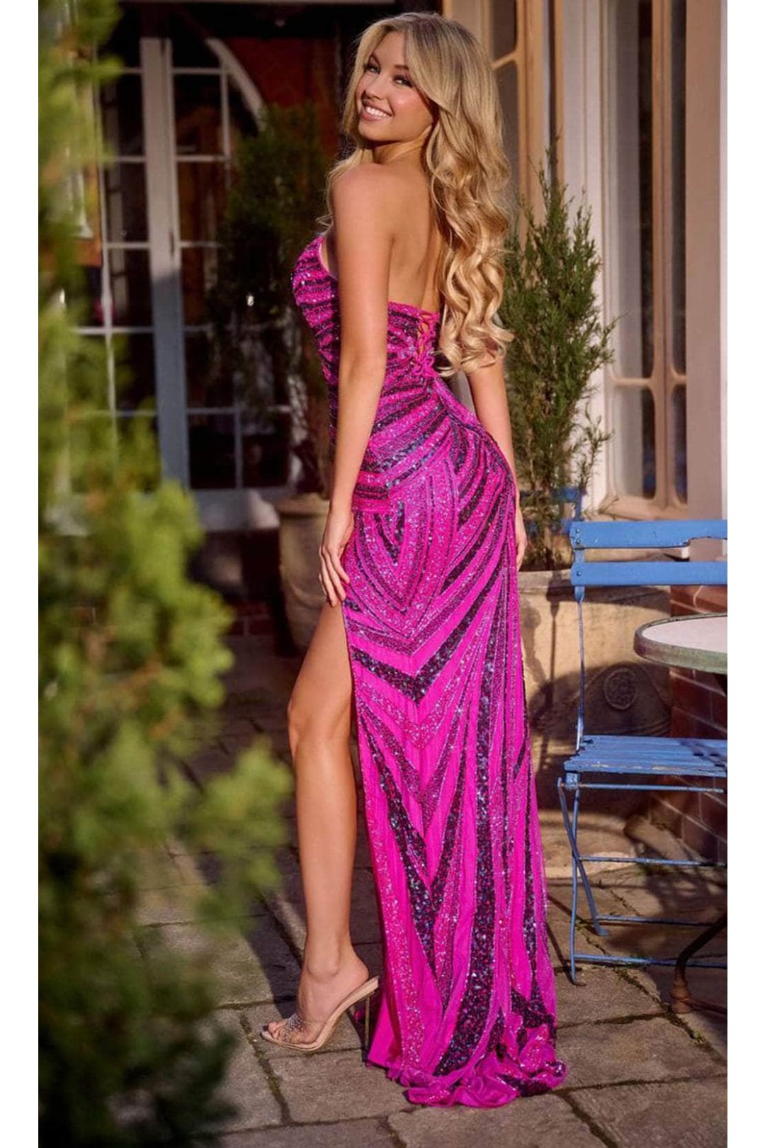 Portia and Scarlett PS24814 - long-Multicolor Beaded Prom Gown with Sweetheart Neckline