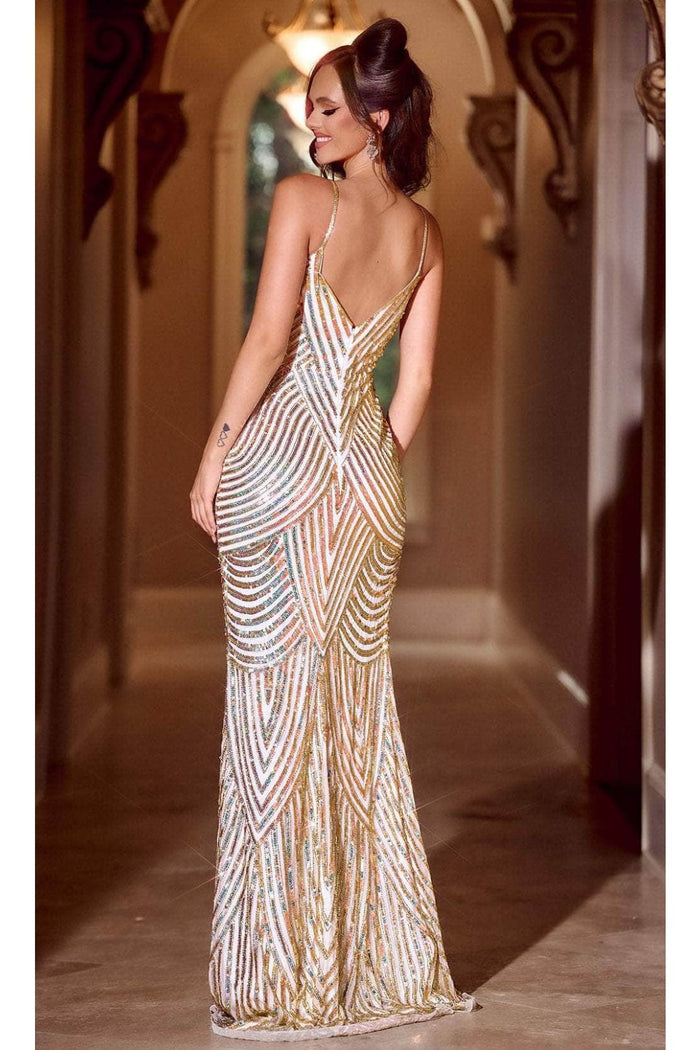 Portia and Scarlett PS24816X -long- Prom Dress with Chevron Motif