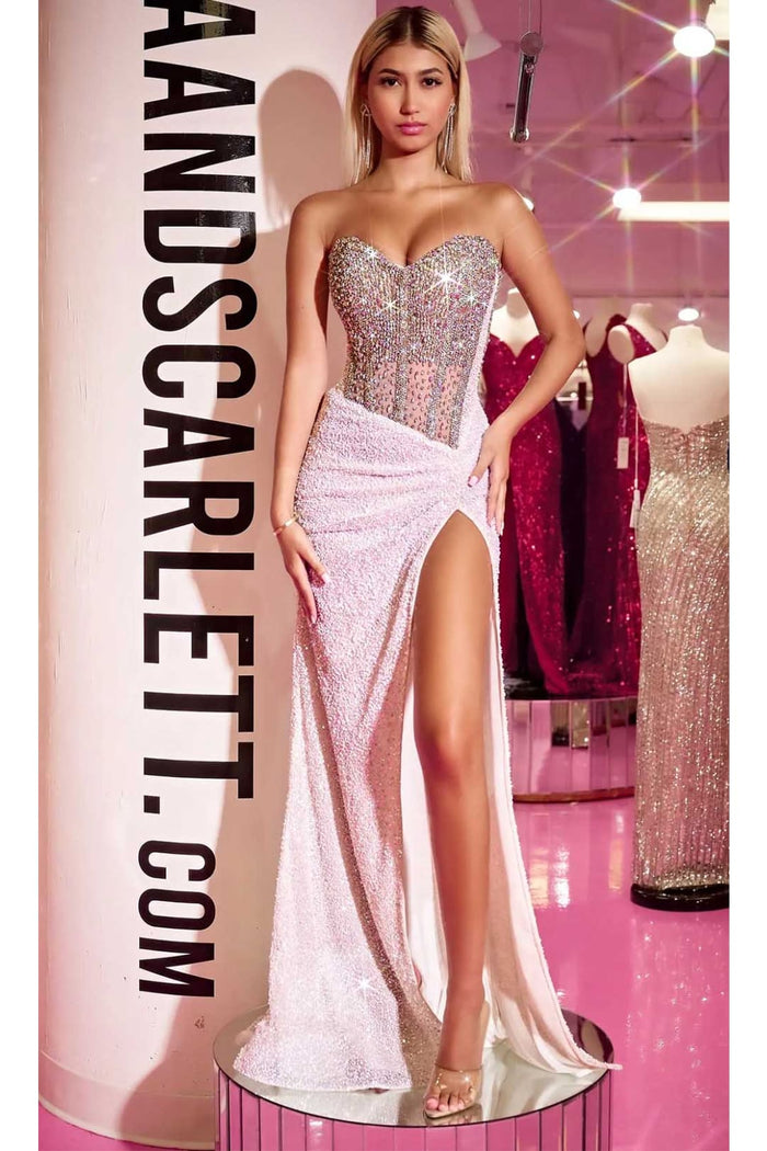 Portia and Scarlett PS24850C -long- Strapless Corset Evening Gown
