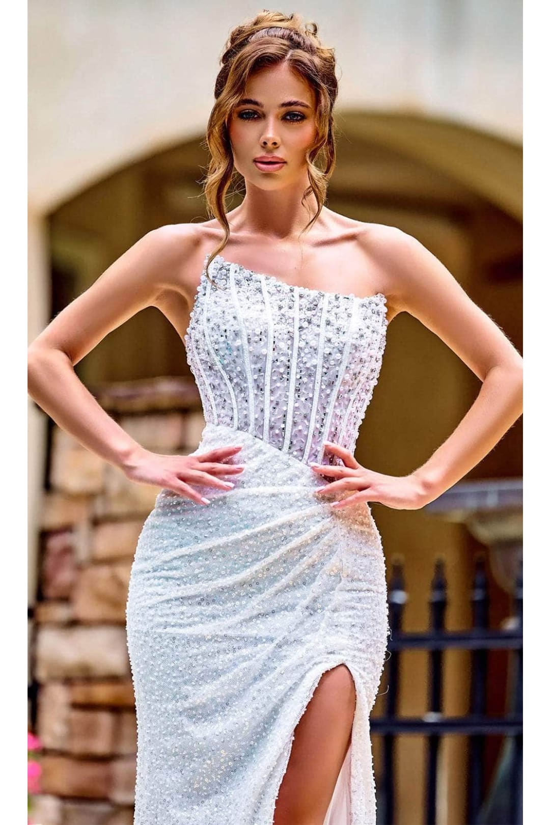 Portia and Scarlett PS24942 - long - Asymmetrical Prom Dress with Embellishments