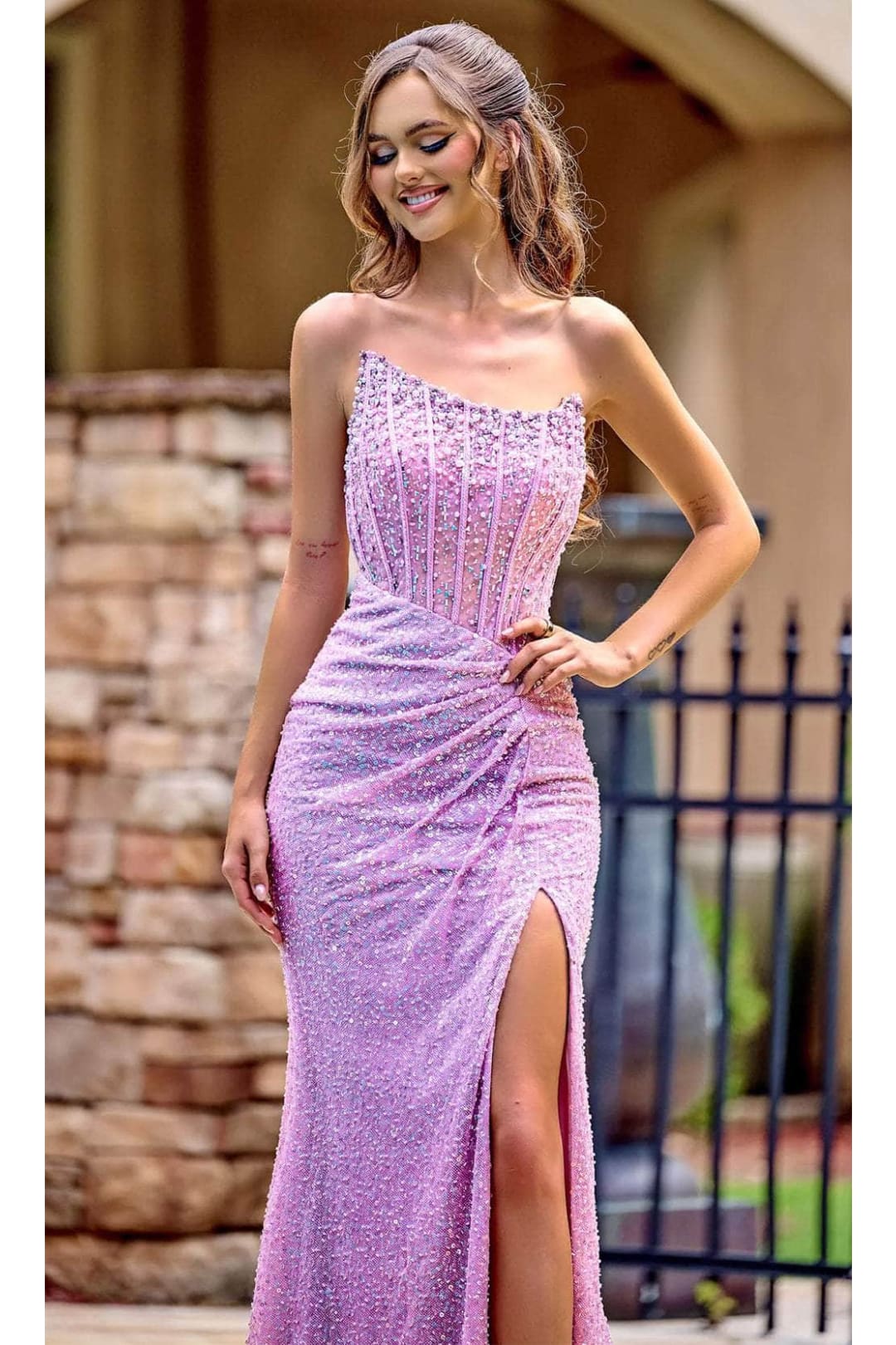 Portia and Scarlett PS24942 - long - Asymmetrical Prom Dress with Embellishments