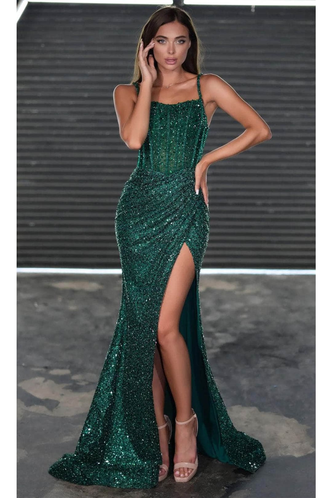 Portia and Scarlett PS24943 - long- Draped Skirt Prom Dress