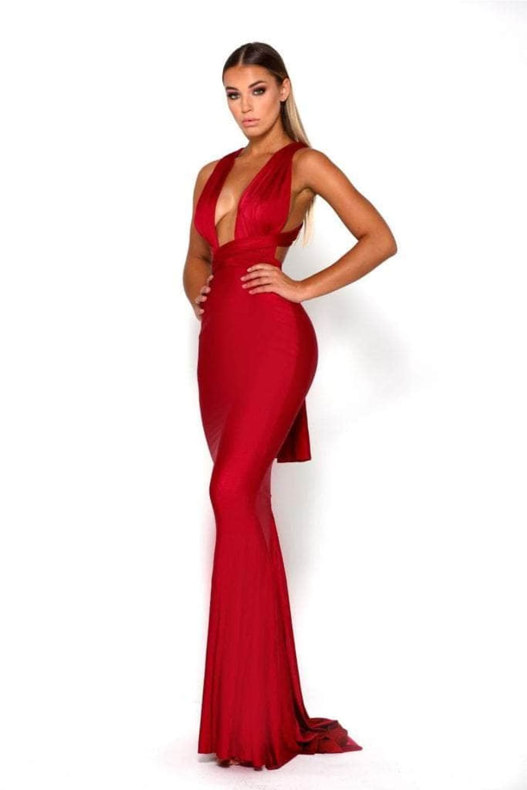Portia and Scarlett PS6110 -long- Formal Dress with Plunging Neck and Sheath Silhouette