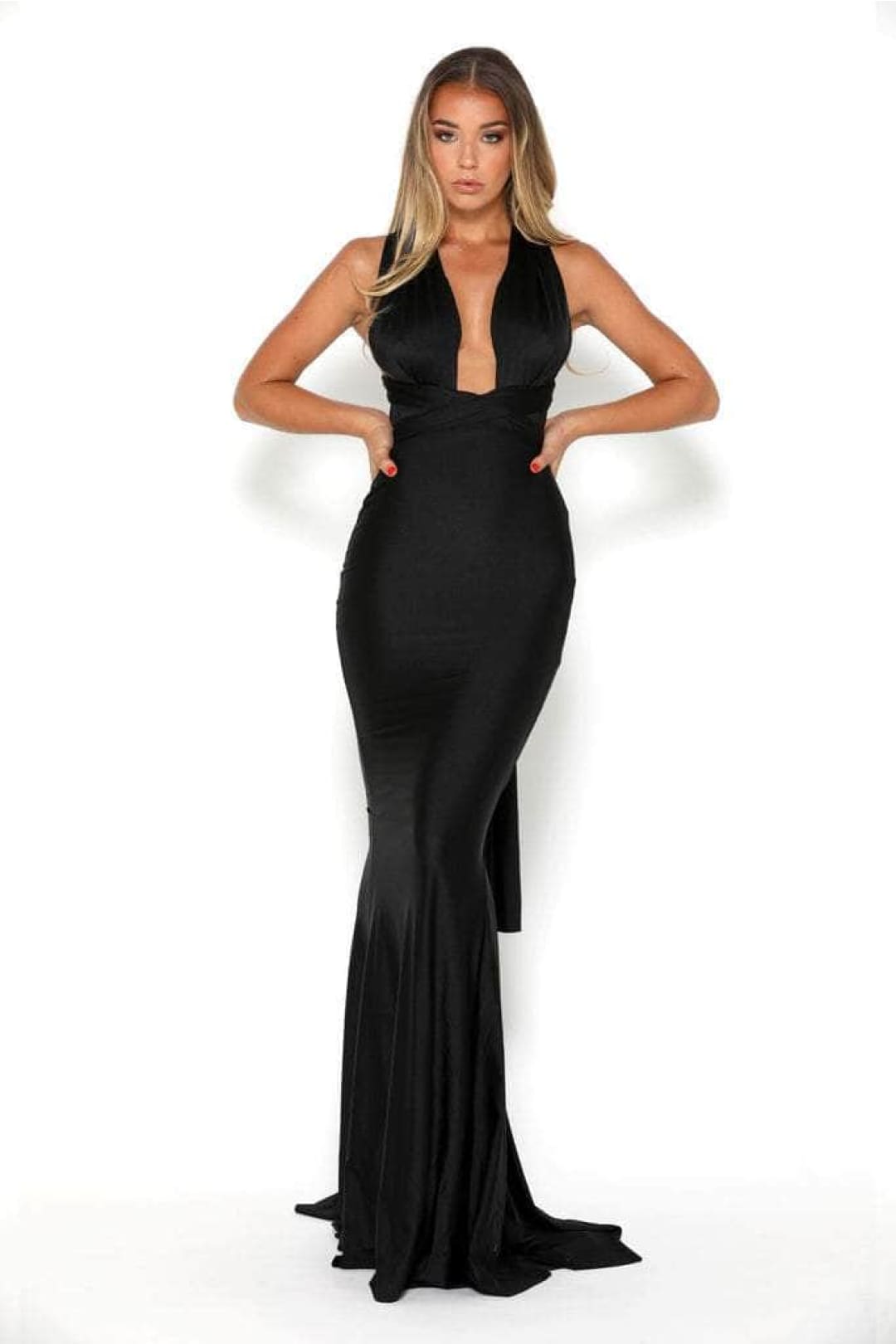 Portia and Scarlett PS6110 -long- Formal Dress with Plunging Neck and Sheath Silhouette