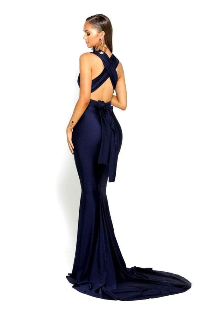 Portia and Scarlett PS6110 -long- Formal Dress with Plunging Neck and Sheath Silhouette