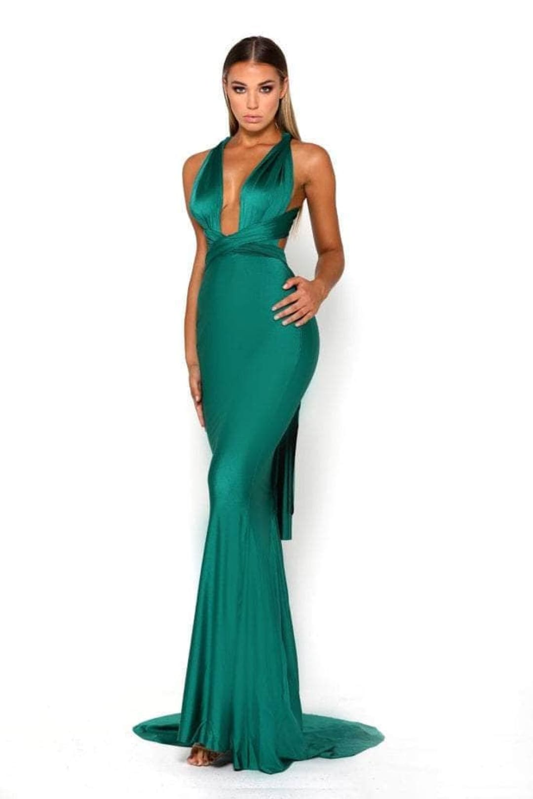 Portia and Scarlett PS6110 -long- Sleeveless Crisscross Back Prom Dress for a Stylish Touch